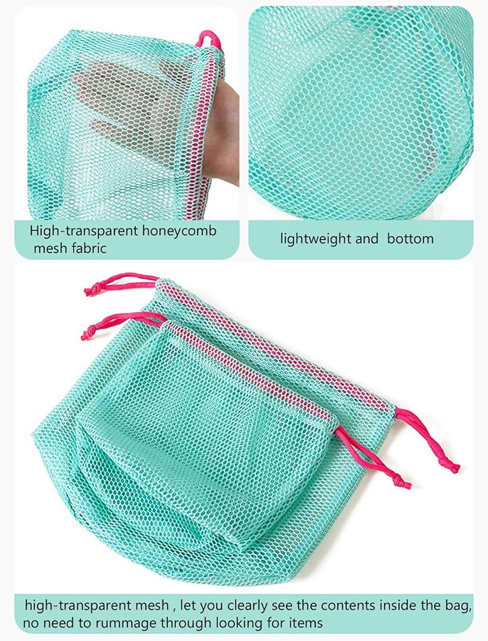 Large Capacity Mesh Swim Bag Adjustable Drawstring Toiletry Organizer Travel Pool Beach - Image 4